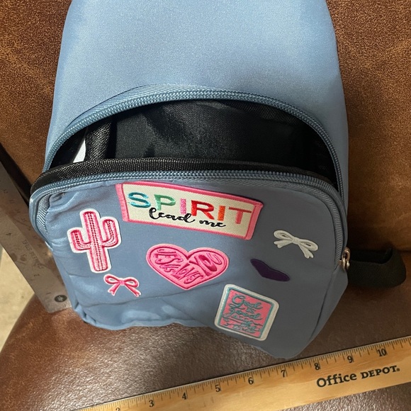 Blue Backpack with Colorful Patches - Picture 3 of 3